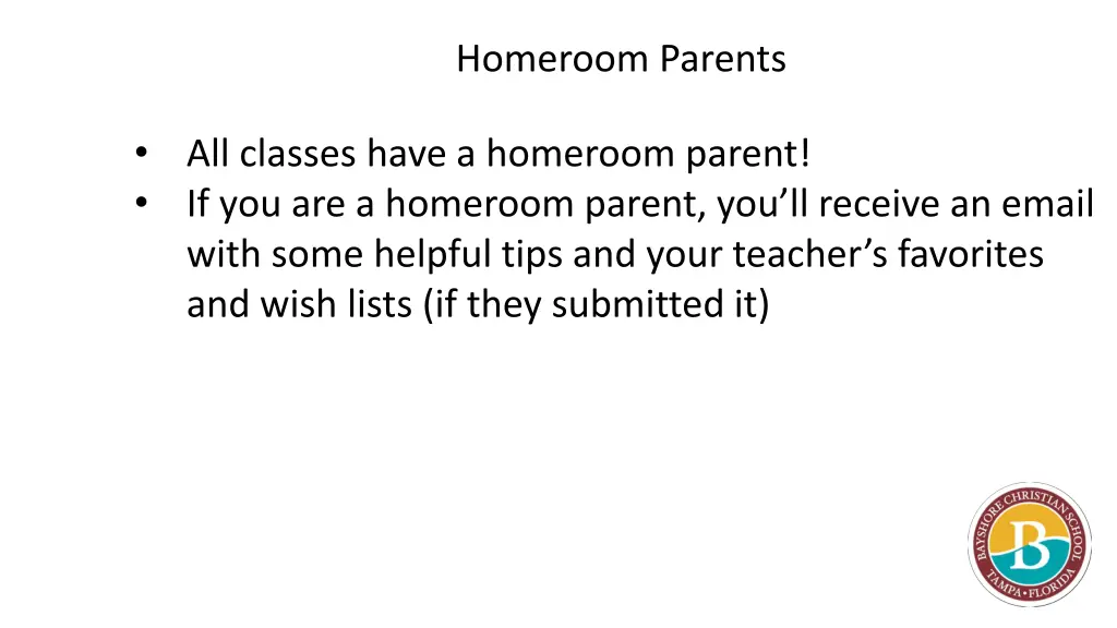 homeroom parents