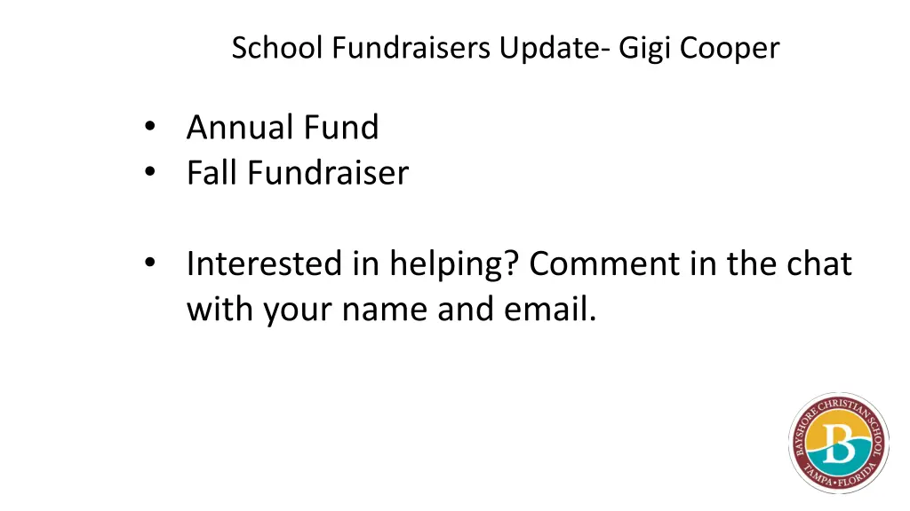 school fundraisers update gigi cooper