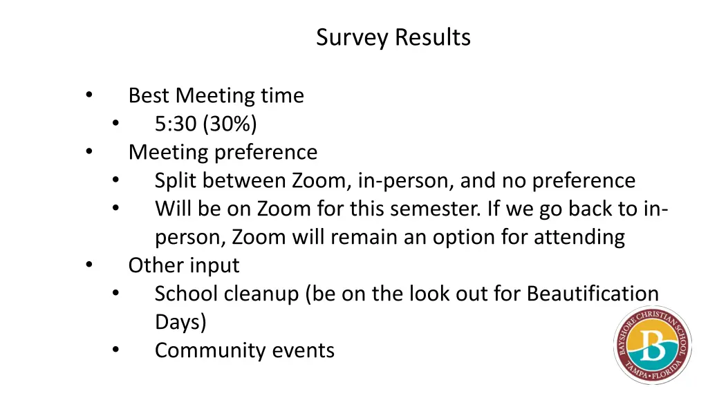 survey results