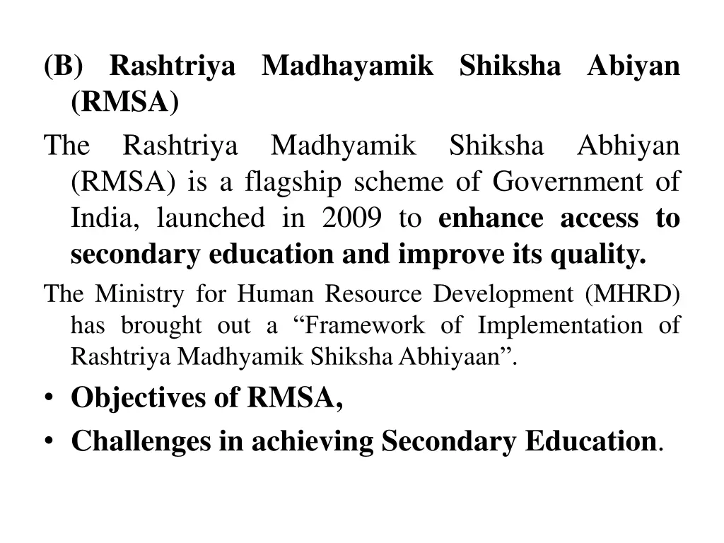 b rashtriya madhayamik shiksha abiyan rmsa