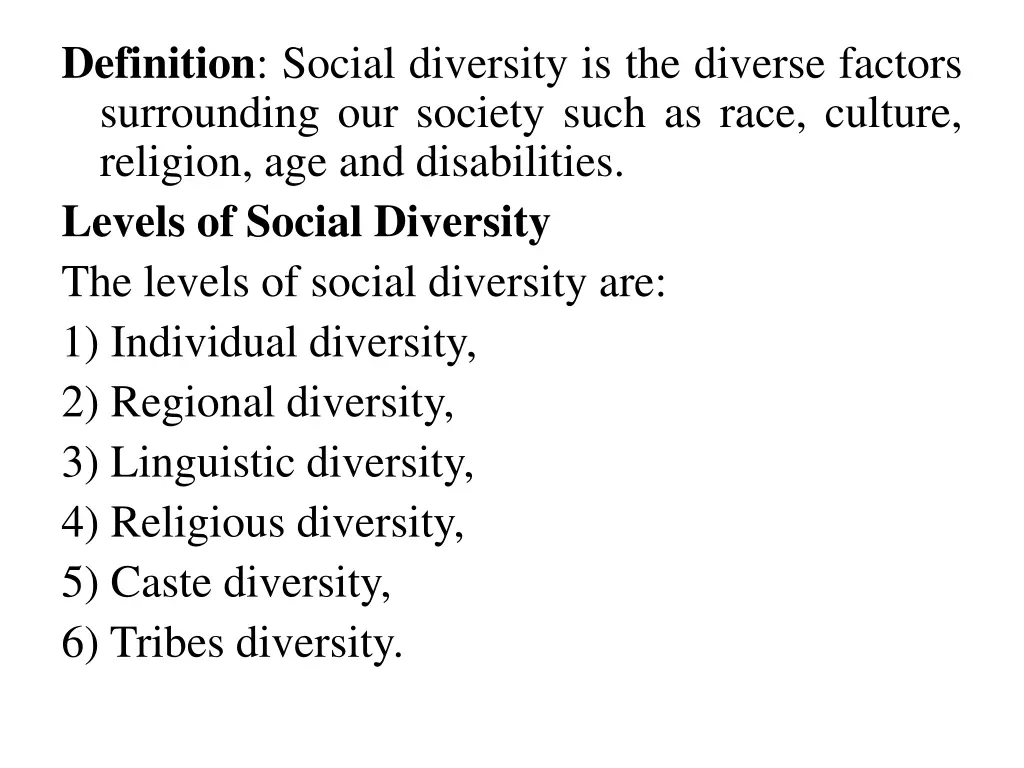 definition social diversity is the diverse