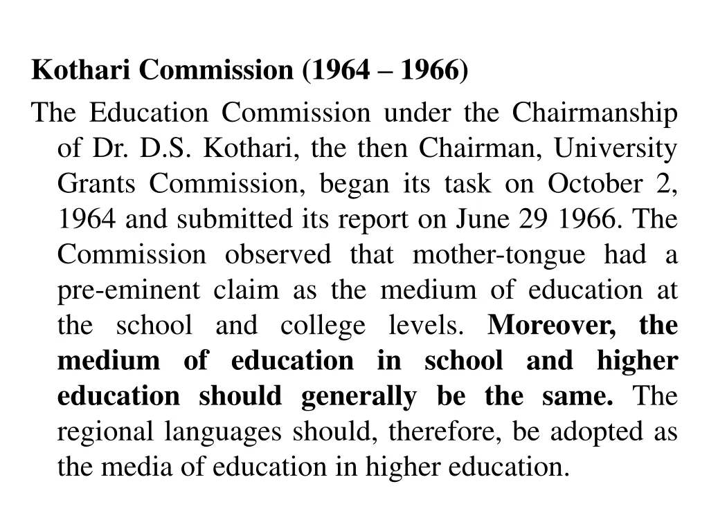 kothari commission 1964 1966 the education