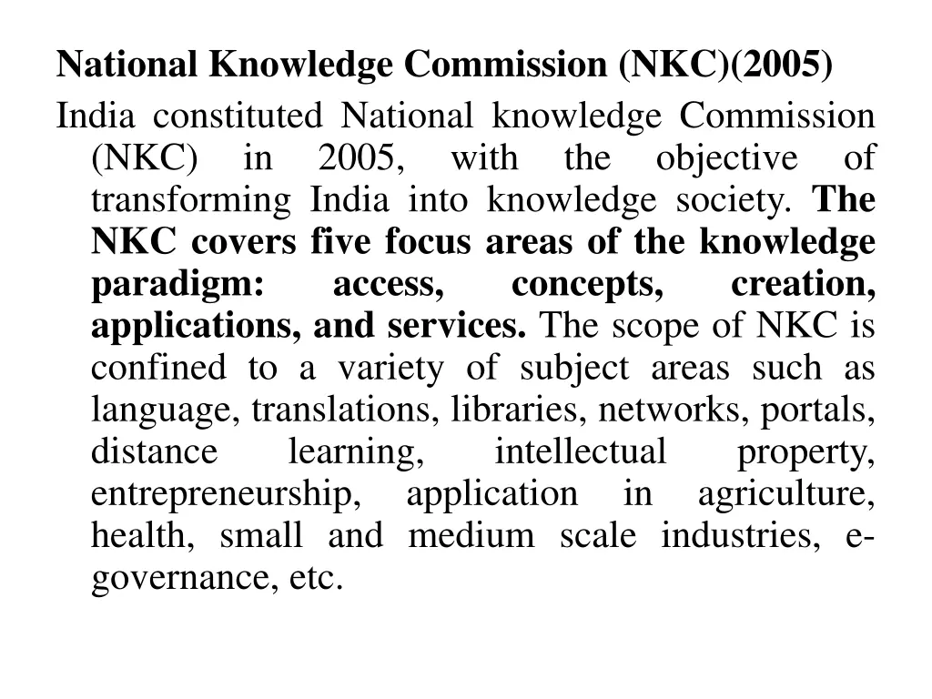 national knowledge commission nkc 2005 india