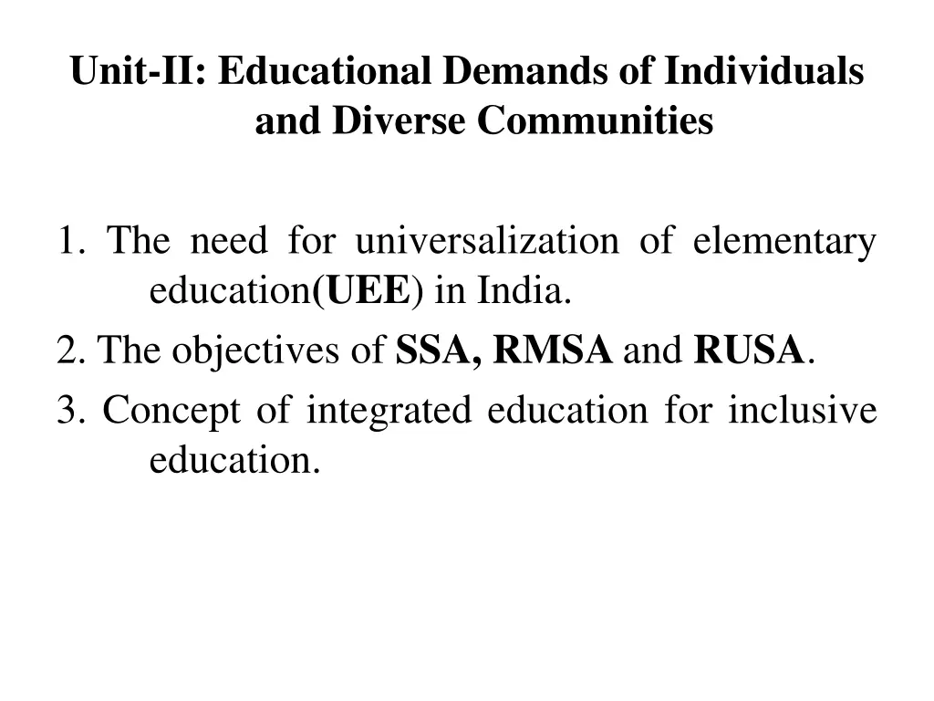 unit ii educational demands of individuals