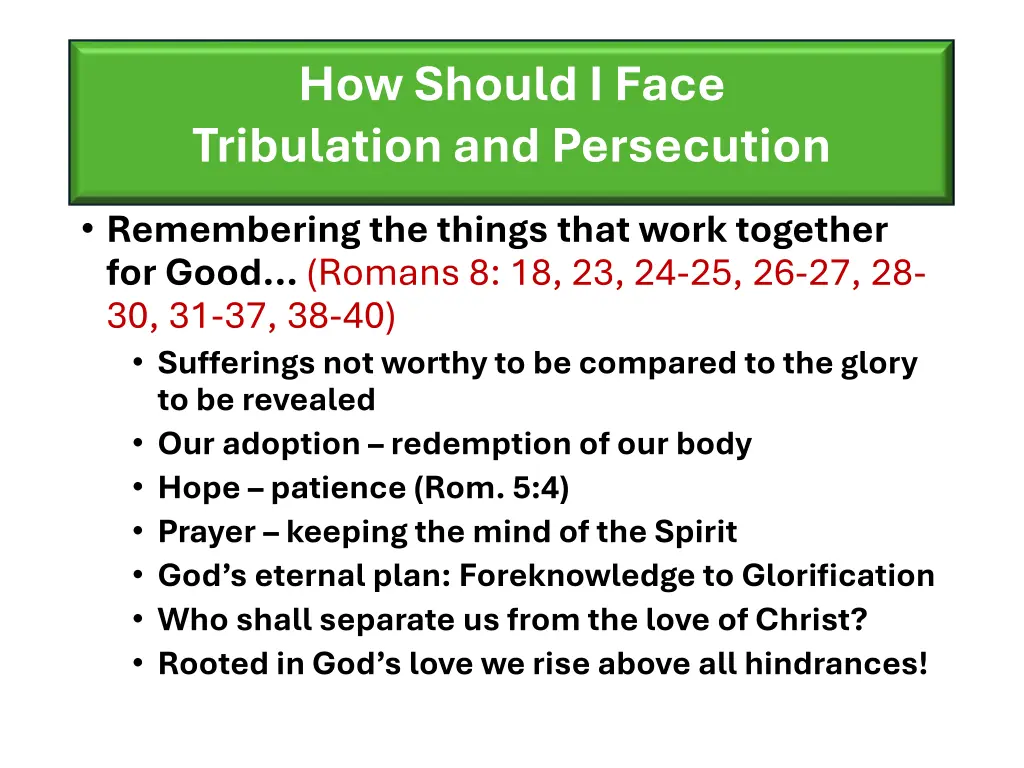 how should i face tribulation and persecution 3