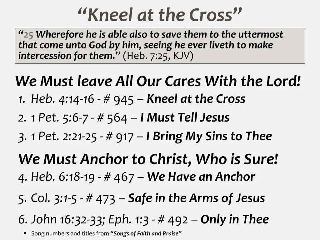 kneel at the cross