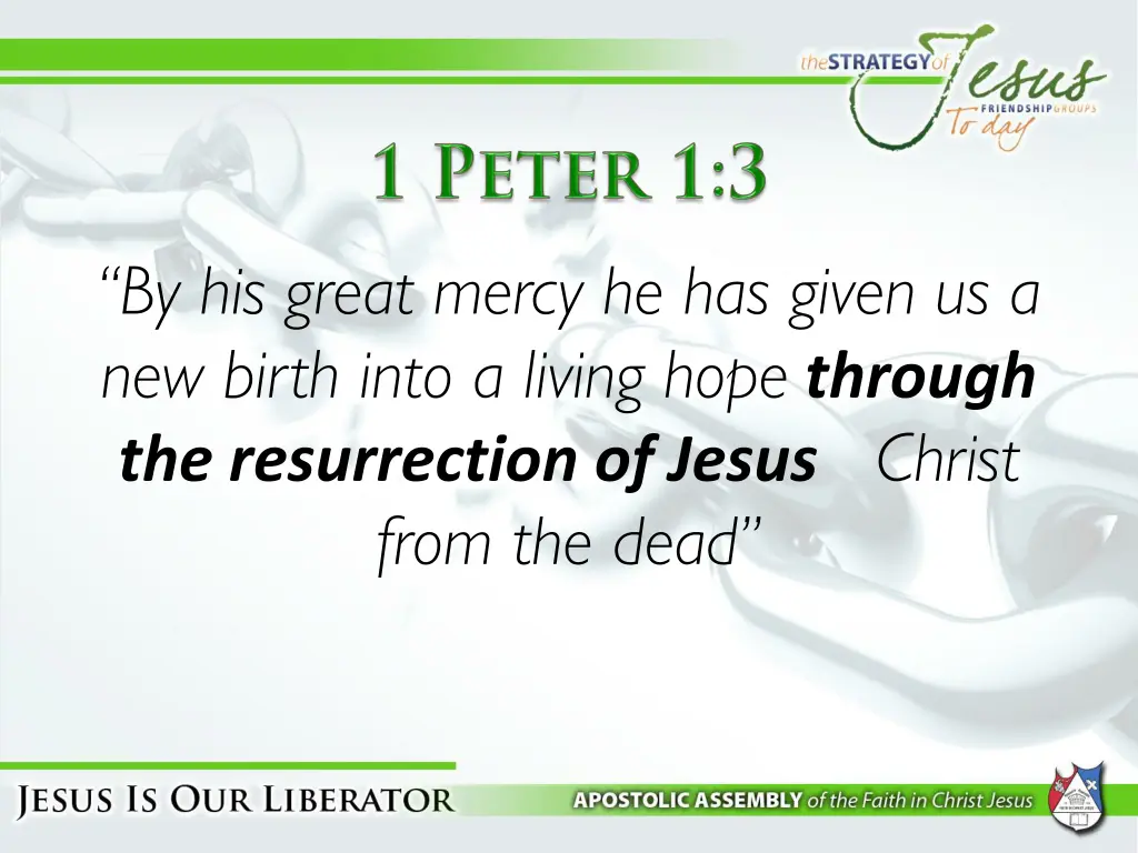 by his great mercy he has given us a new birth