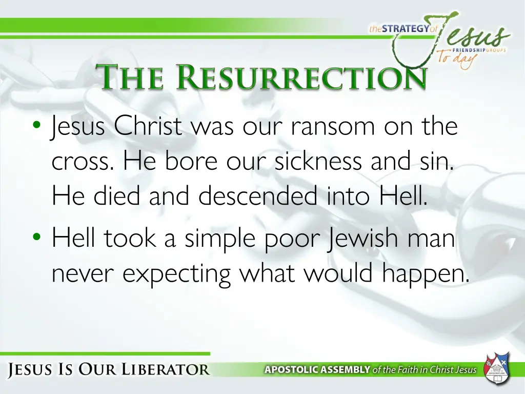 jesus christ was our ransom on the cross he bore