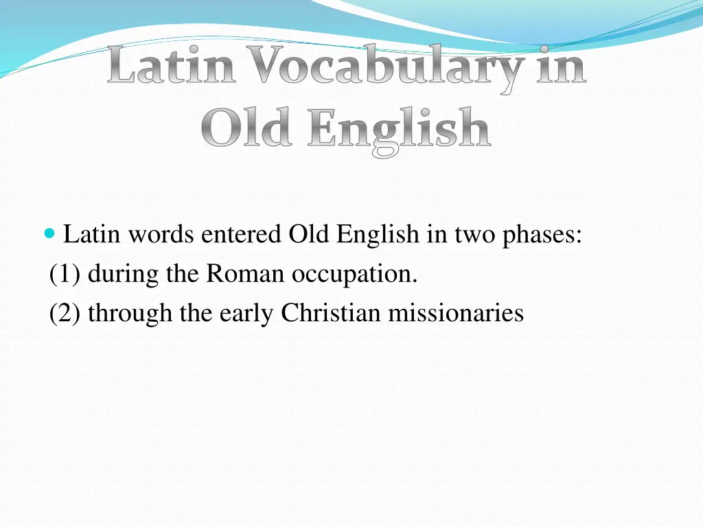 latin vocabulary in old english
