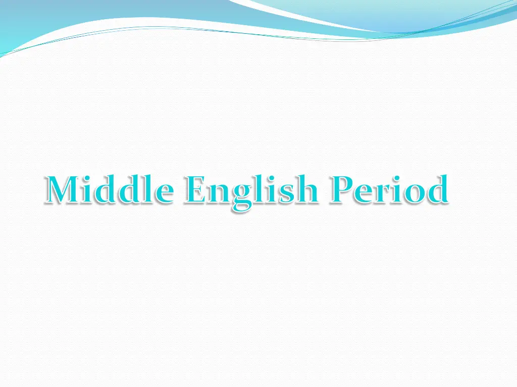 middle english period