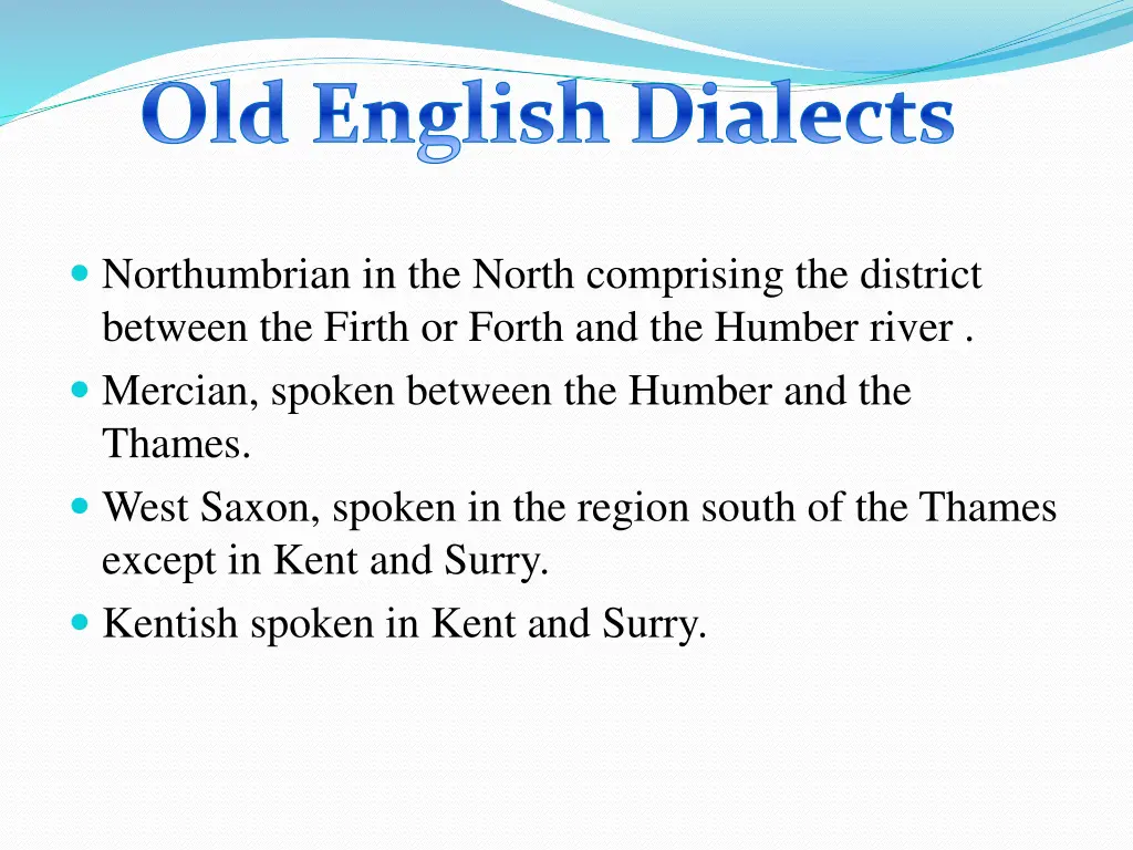 old english dialects