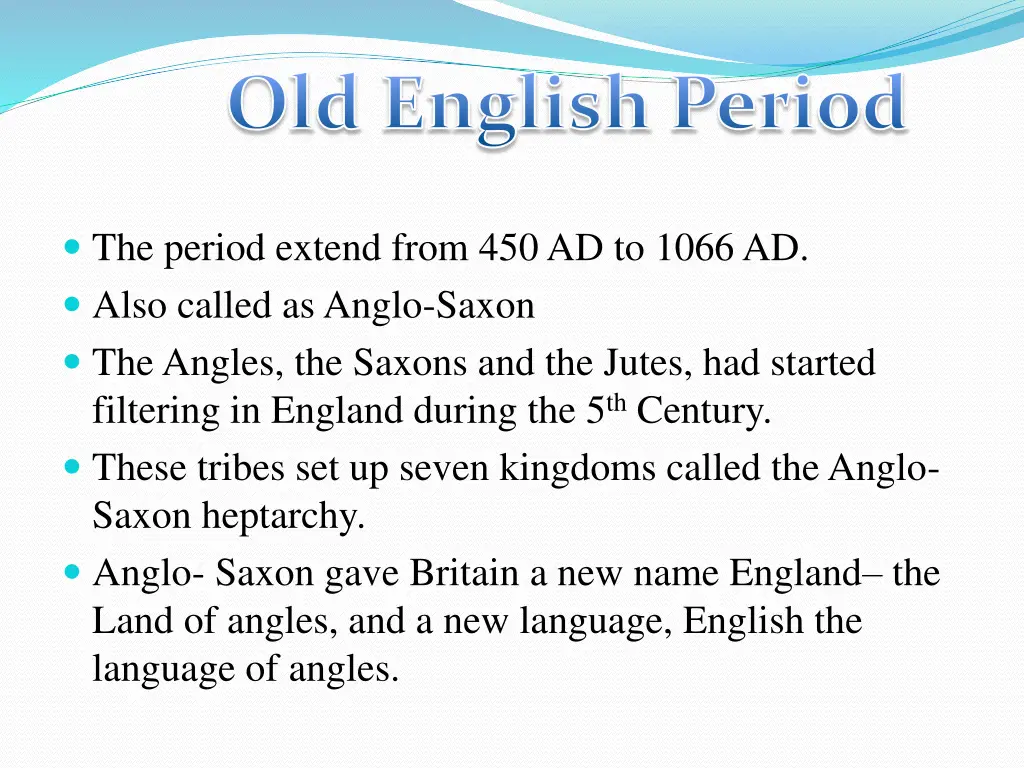 old english period