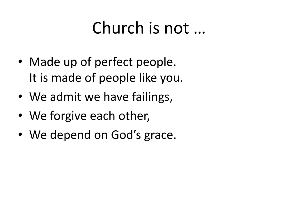 church is not 2