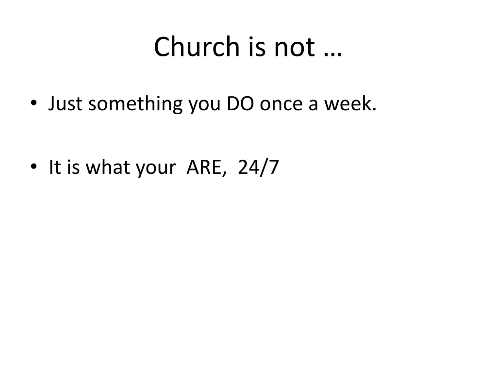church is not