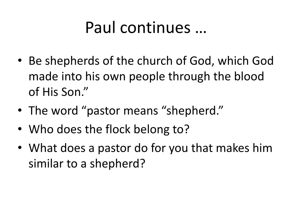 paul continues