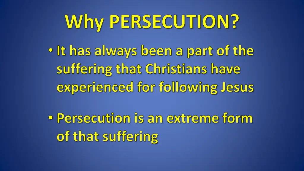 why persecution