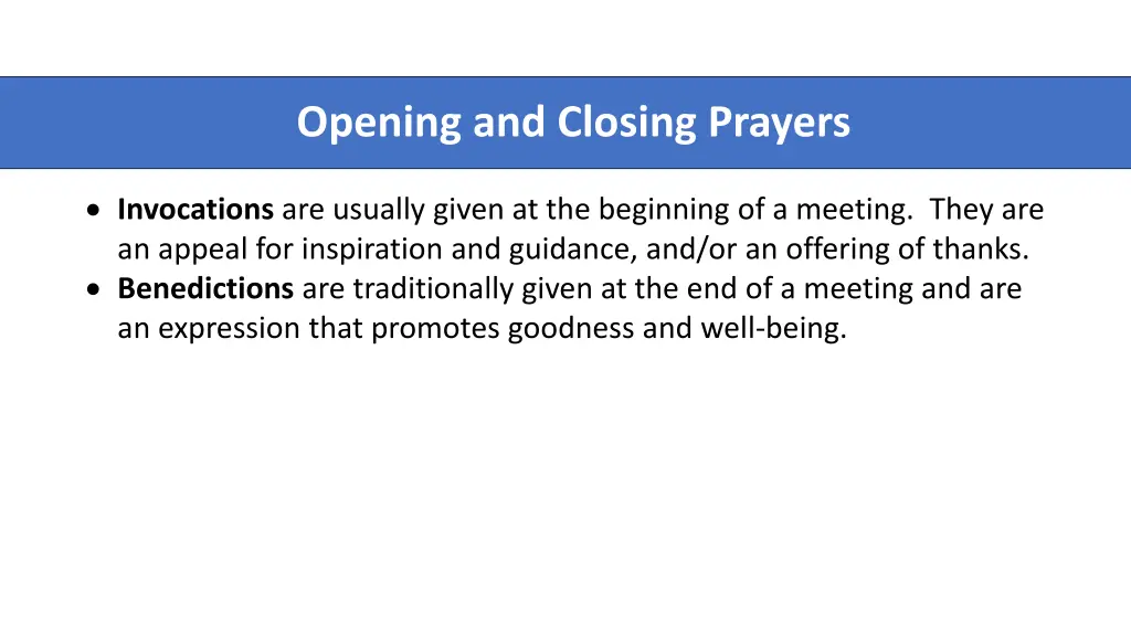 opening and closing prayers