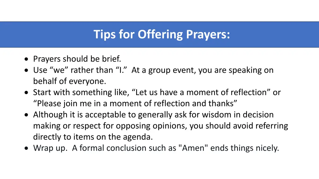 tips for offering prayers