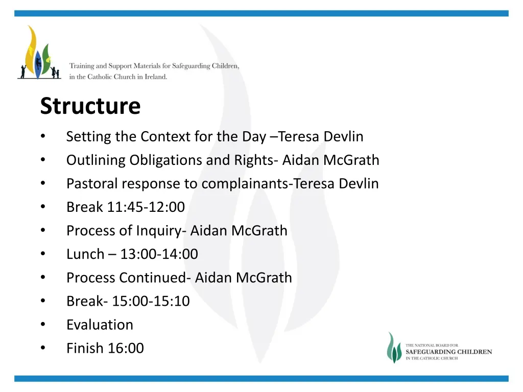 structure setting the context for the day teresa