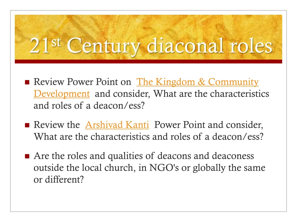 21 st century diaconal roles
