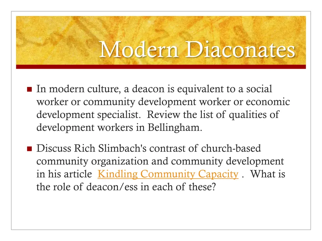 modern diaconates
