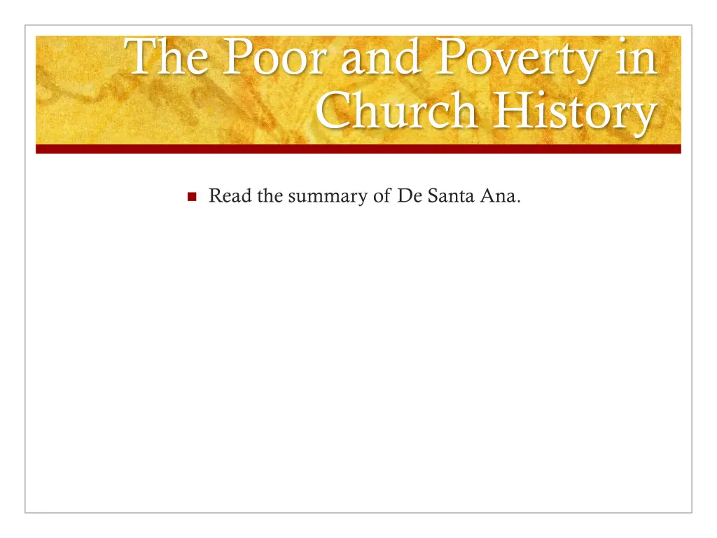 the poor and poverty in church history