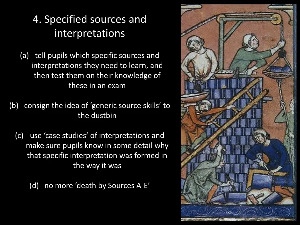 4 specified sources and interpretations