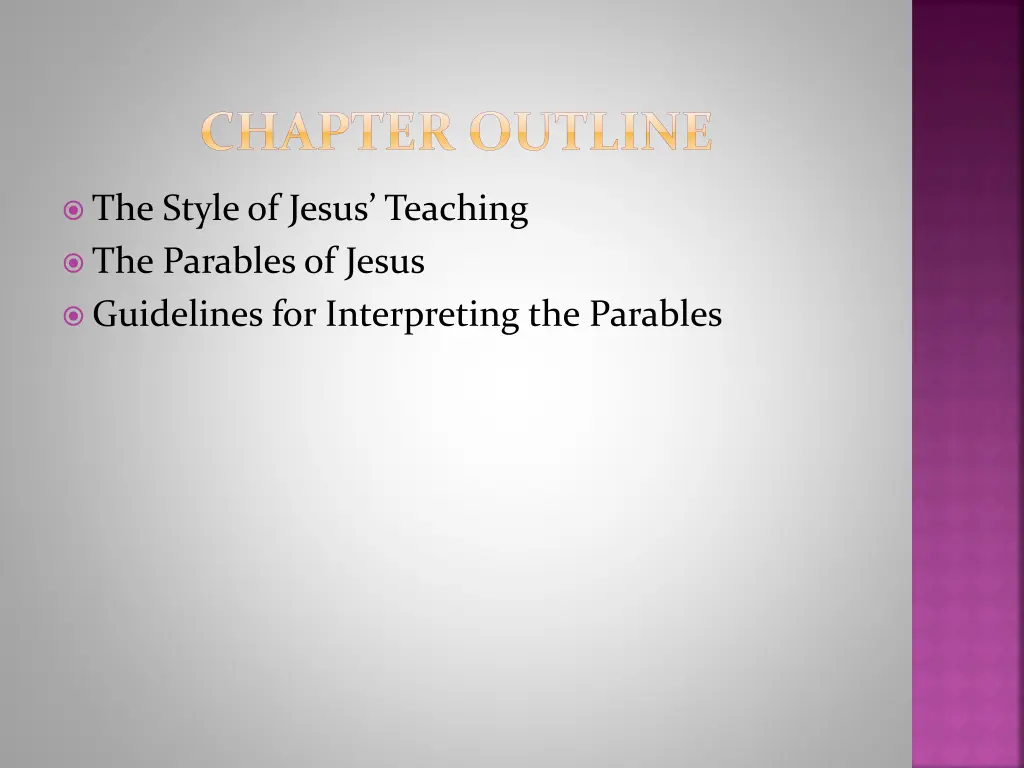 chapter outline