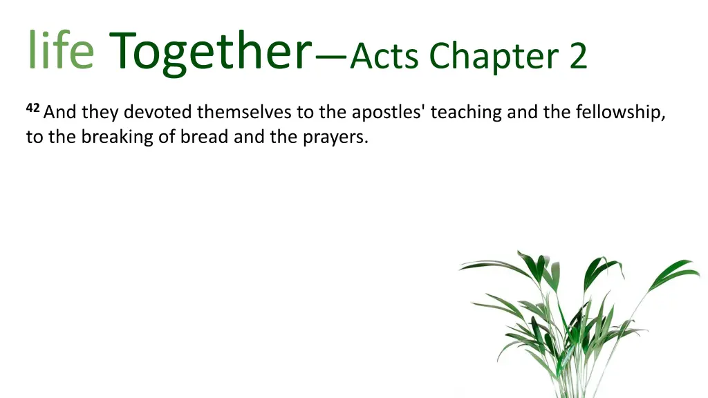 life together acts chapter 2 6