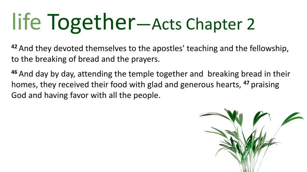 life together acts chapter 2 7