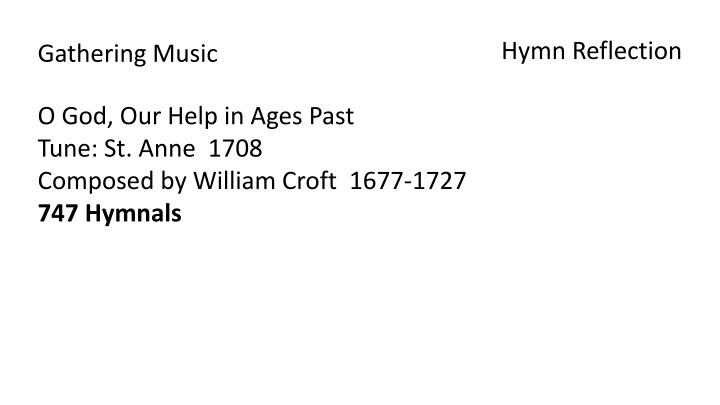 hymn reflection
