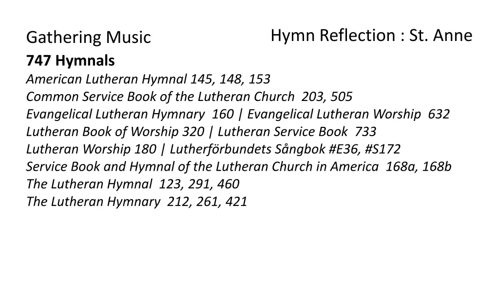 hymn reflection st anne