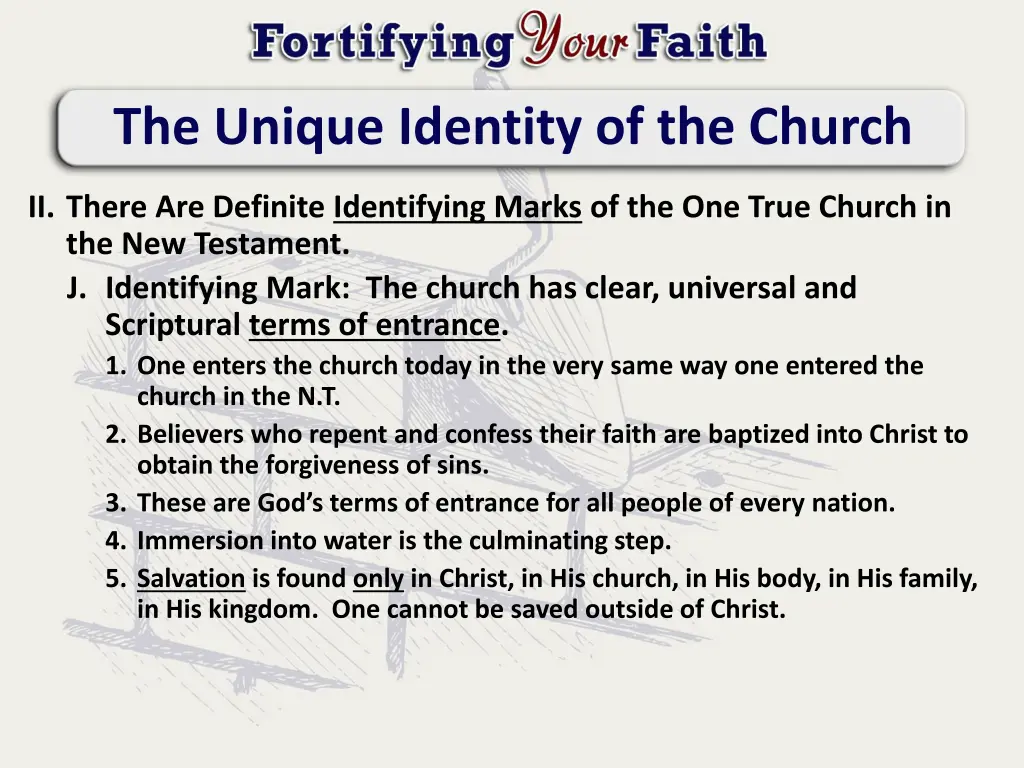 the unique identity of the church 4