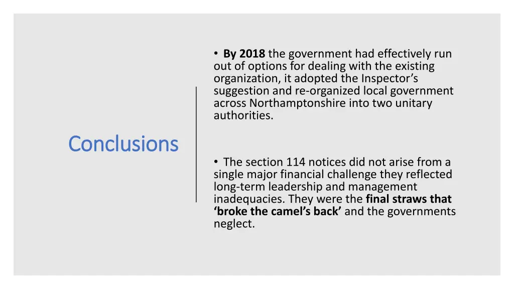 by 2018 the government had effectively