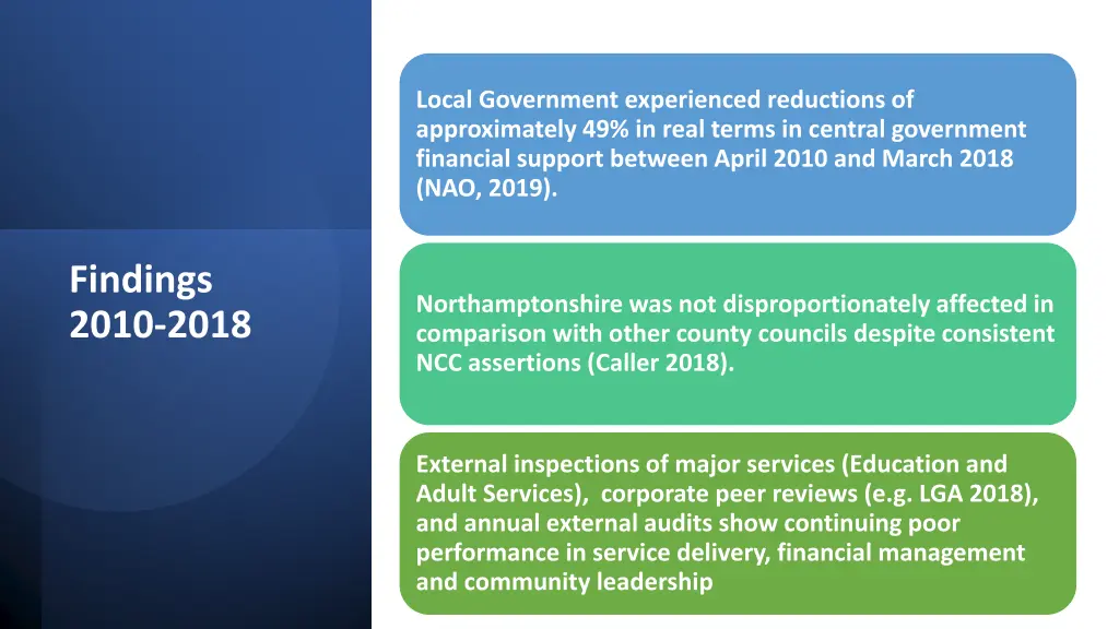 local government experienced reductions