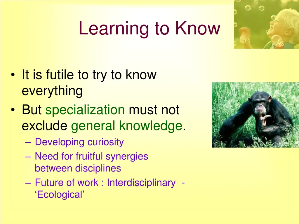 learning to know 1