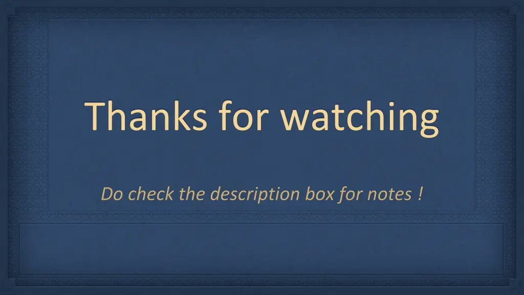 thanks for watching