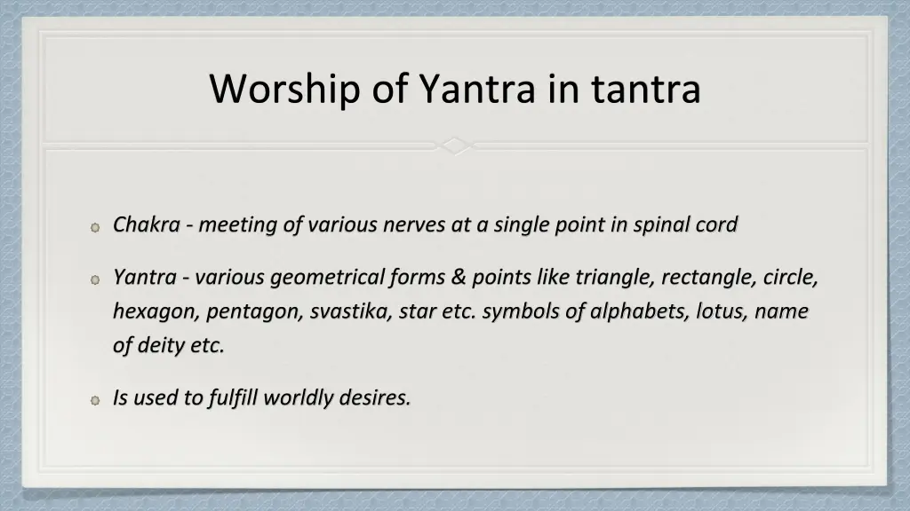 worship of yantra in tantra