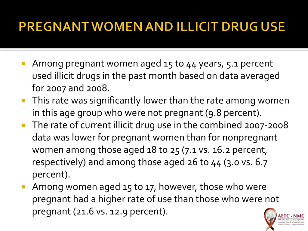 among pregnant women aged 15 to 44 years