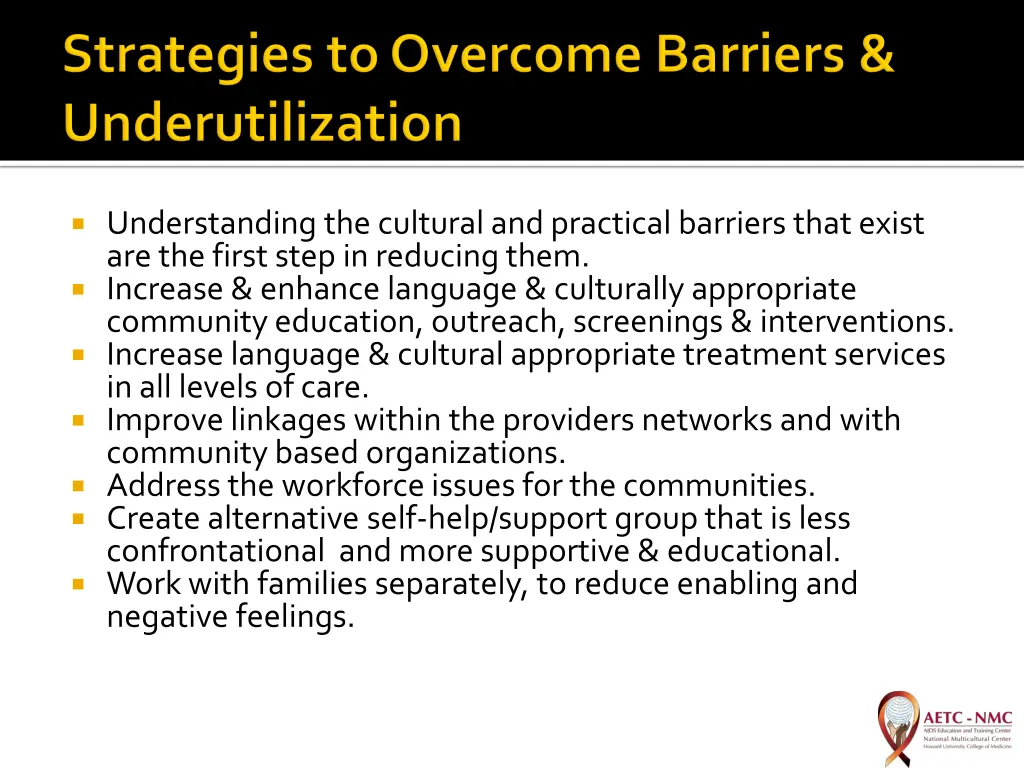 understanding the cultural and practical barriers