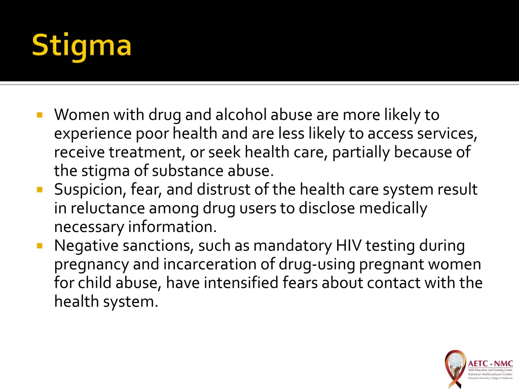 women with drug and alcohol abuse are more likely