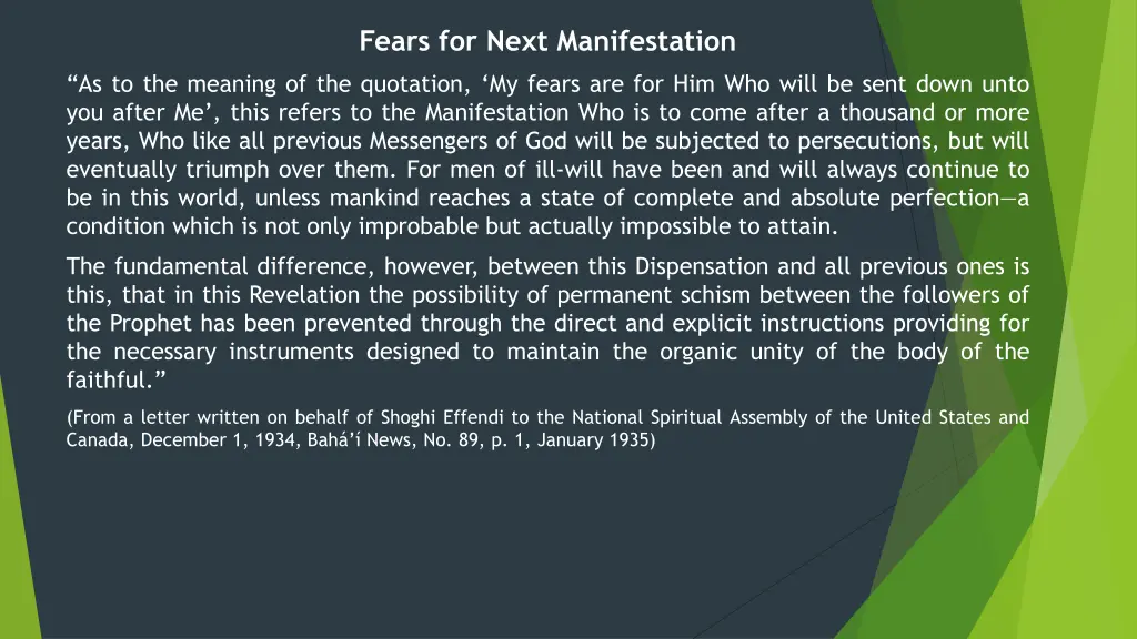 fears for next manifestation
