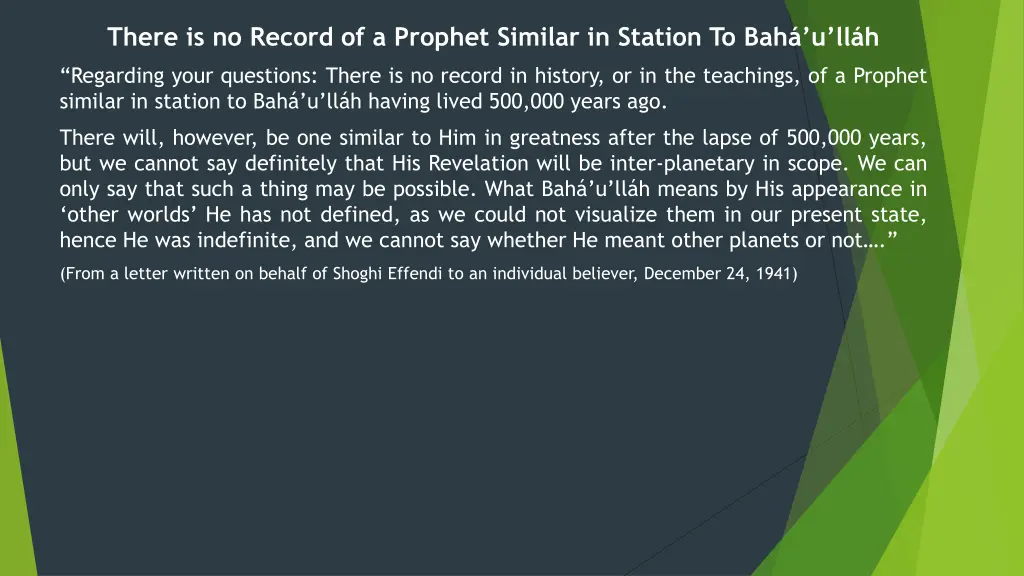 there is no record of a prophet similar