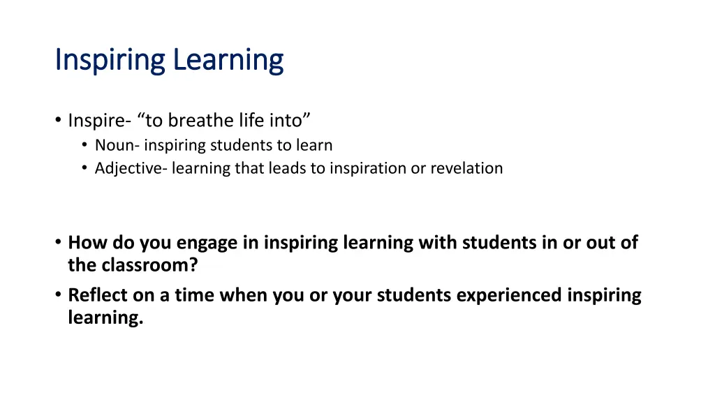 inspiring learning inspiring learning