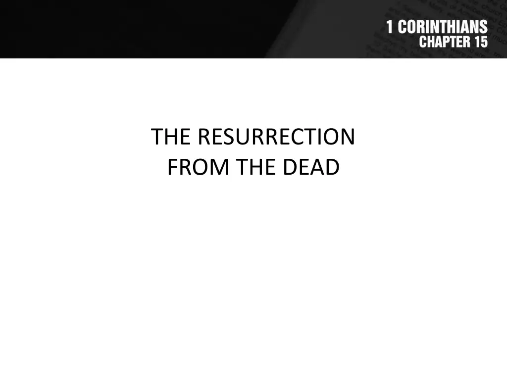 the resurrection from the dead