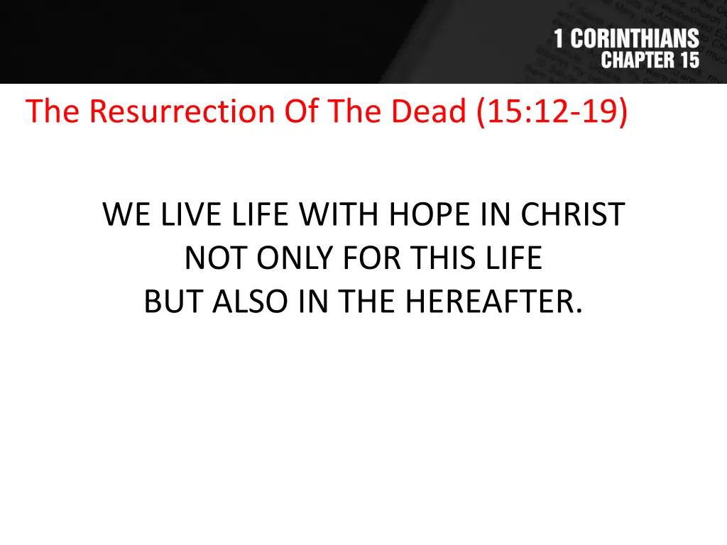 the resurrection of the dead 15 12 19 1