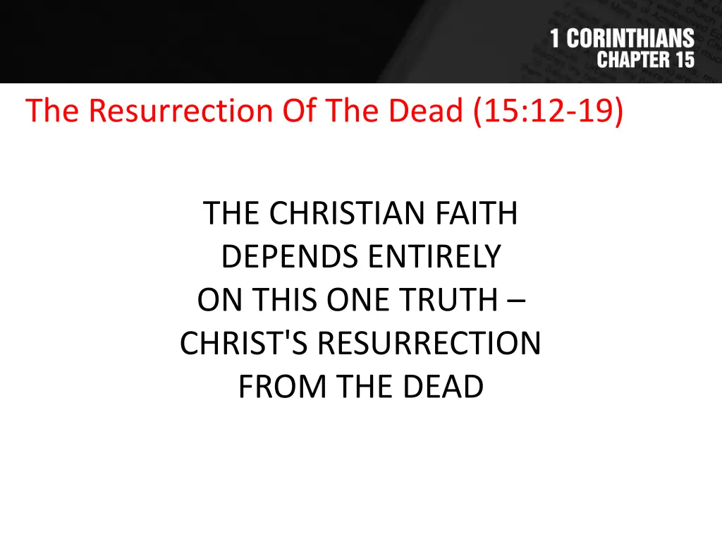 the resurrection of the dead 15 12 19