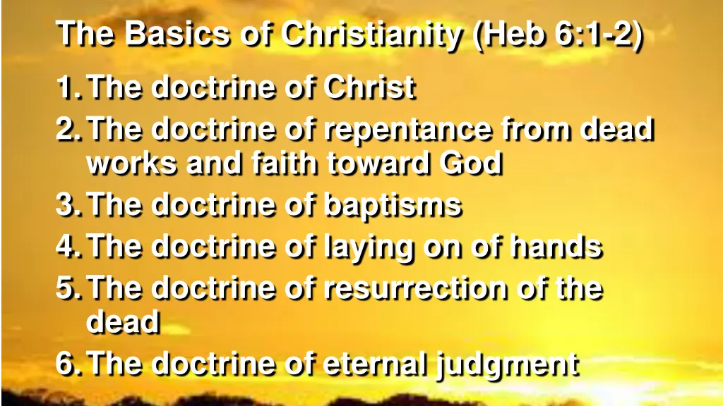 the basics of christianity
