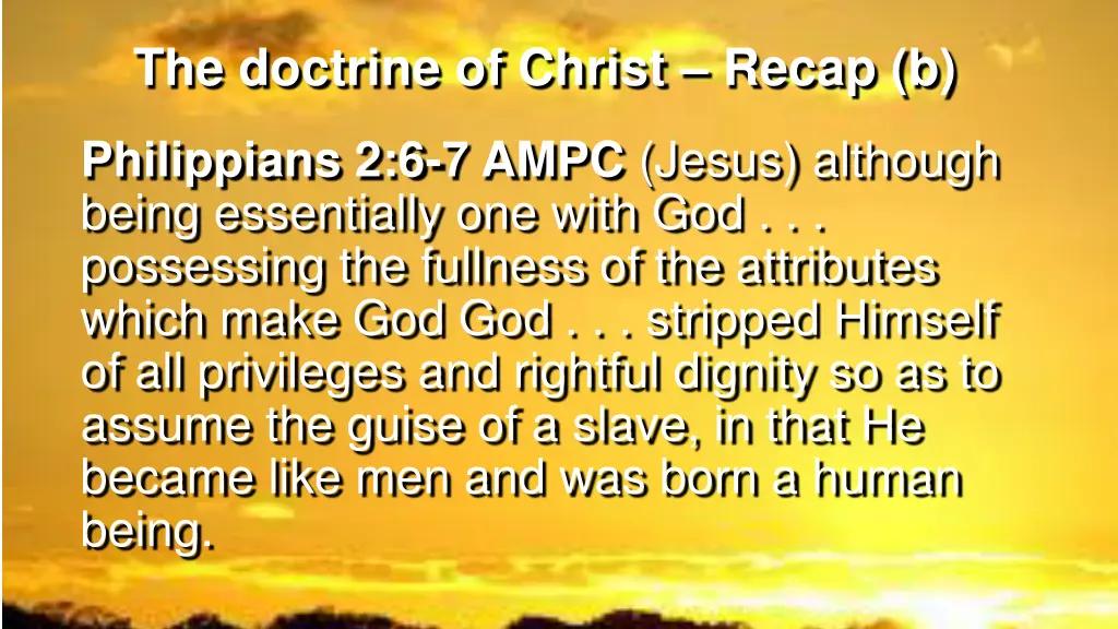 the doctrine of christ recap b