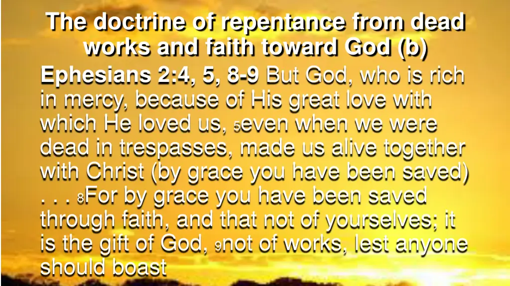 the doctrine of repentance from dead works 1